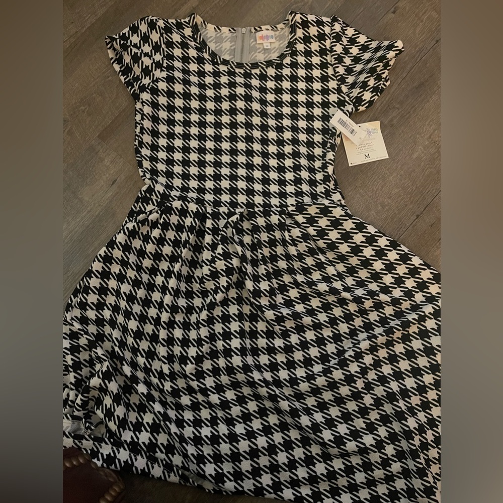 Lularoe Amelia Houndstooth Dress Size Medium